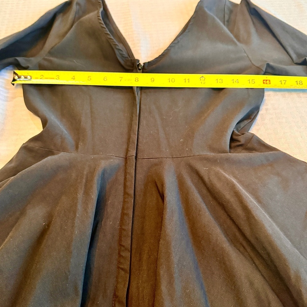 Unique Vintage Black Fit & Flare Midi Dress Women’s XL Long Sleeve - Picture 14 of 16